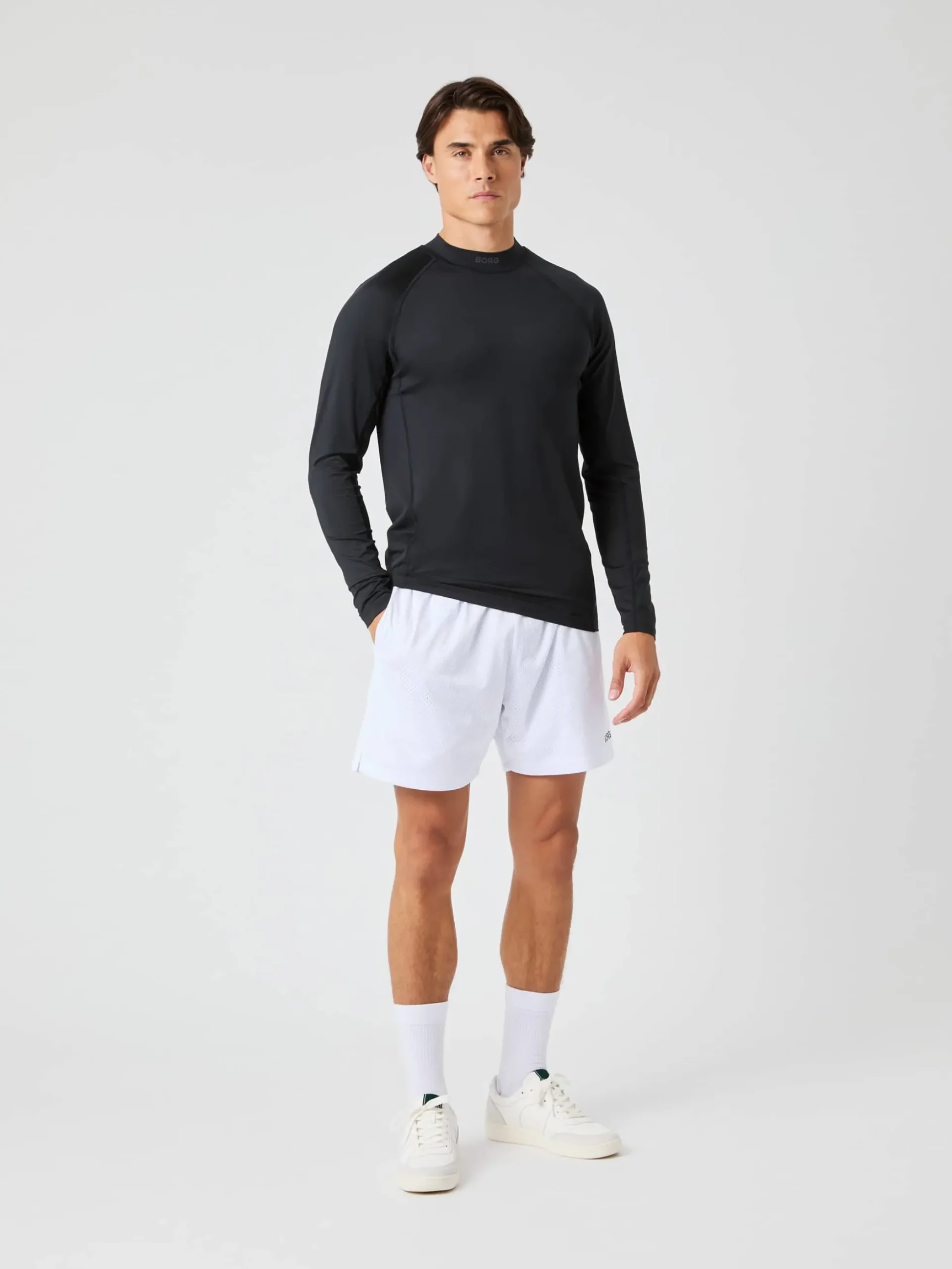 Borg Mock Neck Ls T-Shirt