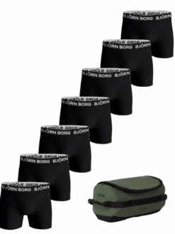 Cotton Stretch Boxers + Wash Bag 7-pack